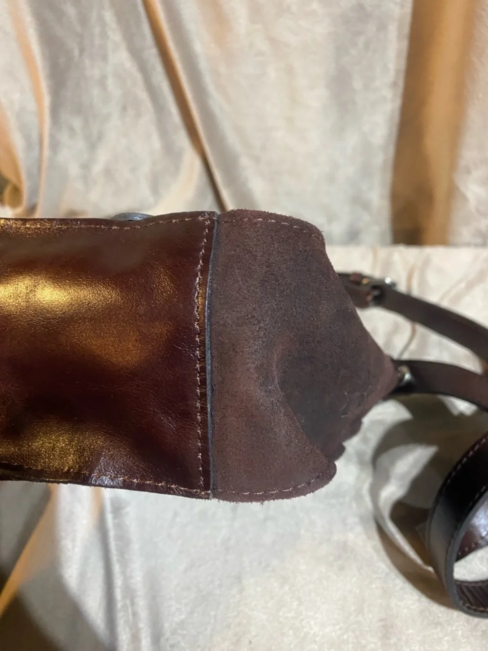 Patricia Nash Armeno Suede Crossbody Messenger Crossbody Bag with Stud Accents